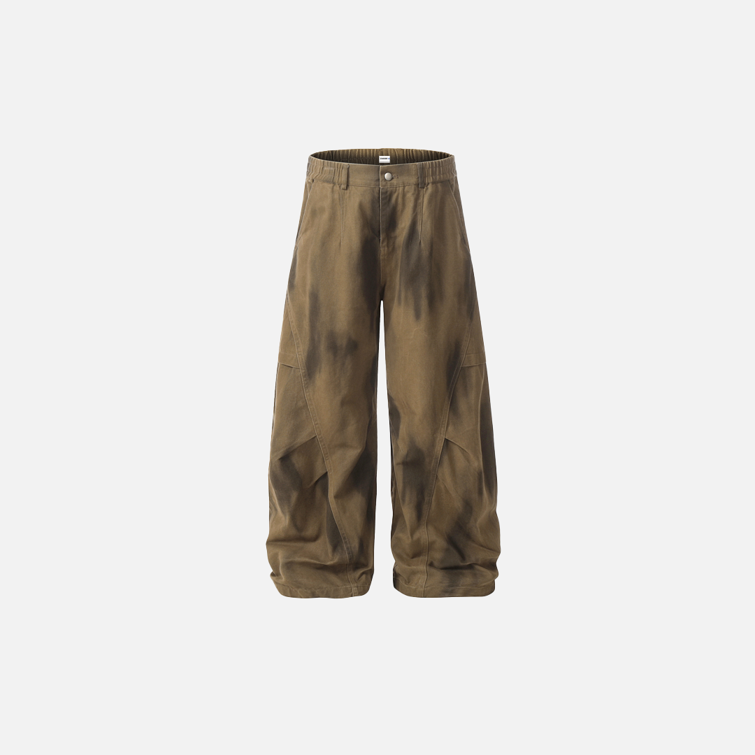 Plush Gradient Tie Dye Workwear Wide Leg Jeans - Luxuryurbanwear