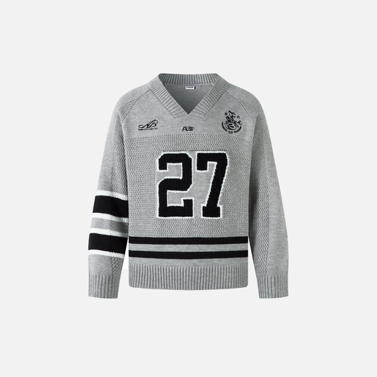 Y2K Cozy Versatile V-Neck Knit Sport Sweater - Luxuryurbanwear