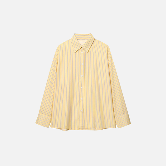 Flattering Striped Single Breasted Long Sleeve Shirt - Luxuryurbanwear