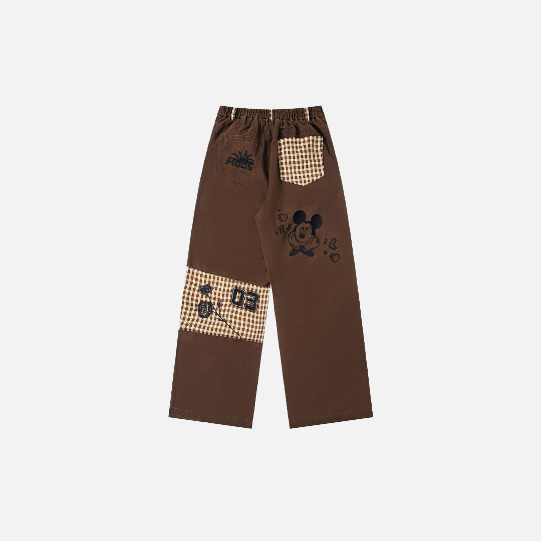 Embroidered Plush Toy Ornament  Straight Pants - Luxuryurbanwear