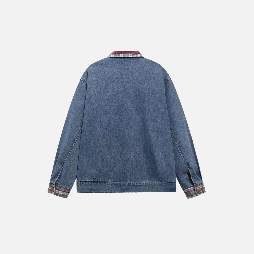 Embroidered Punk Style Cartoon Denim Jacket - Luxuryurbanwear