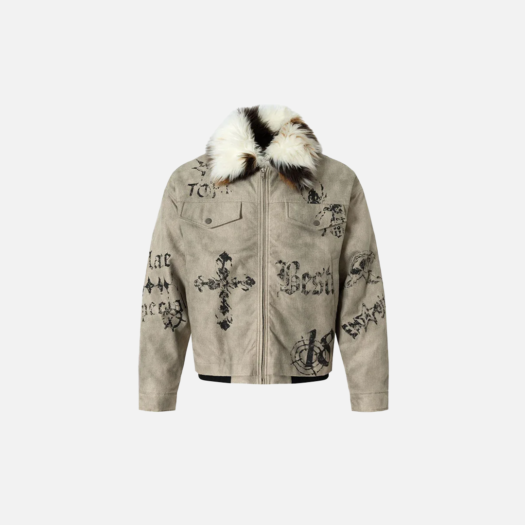 Elevated Warm Faux Fur Stand Collar Jacket - Luxuryurbanwear
