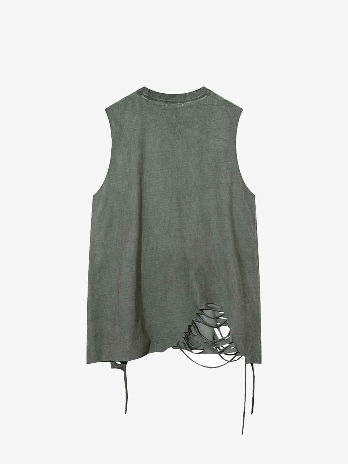 Street Ripped Vest with Detachable Necklace