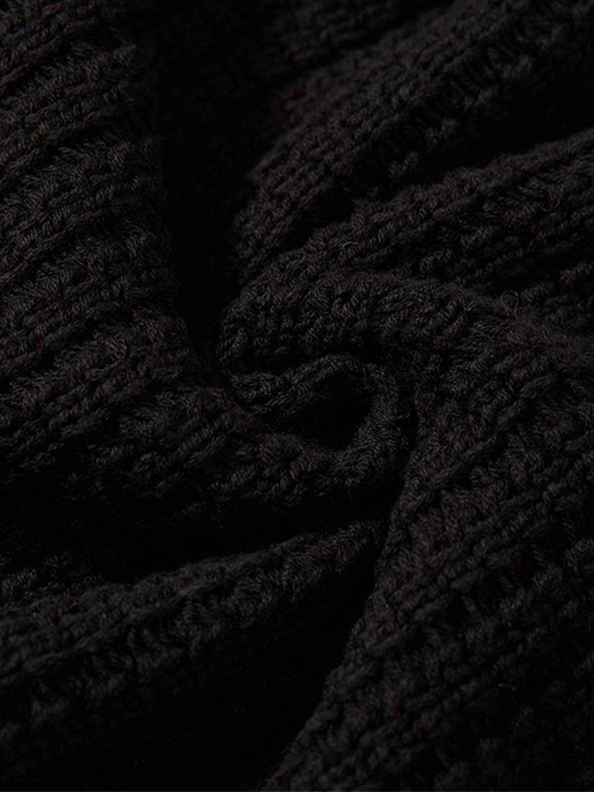 Retro Cable Knit Button-Up Collared Cardigan Sweater