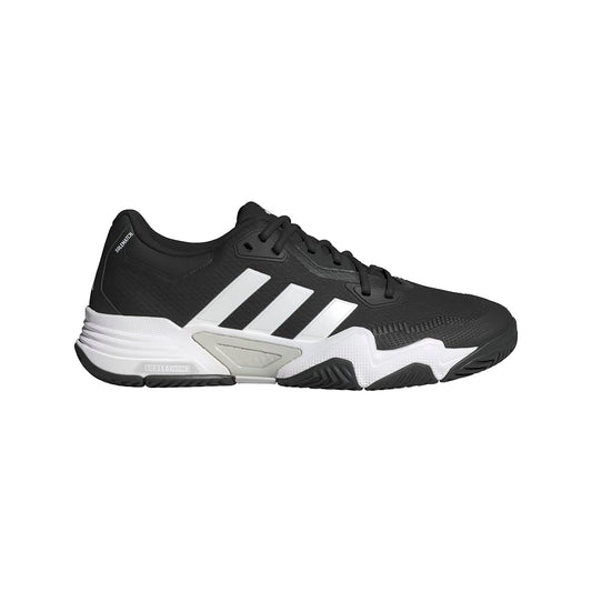 adidas Mens Solematch Control 2 Tennis Sneaker Black/White/Silver Metallic 6.5