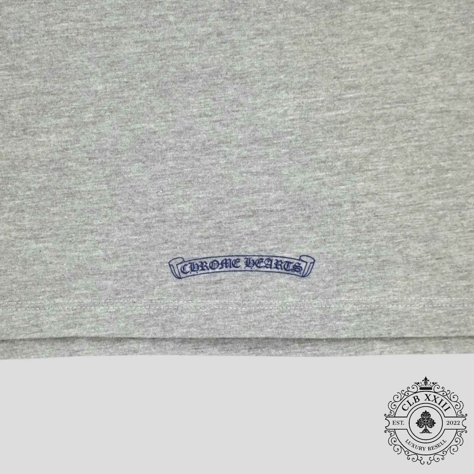 Chrome Hearts Triple Cross Flocked Long Sleeve in Grey