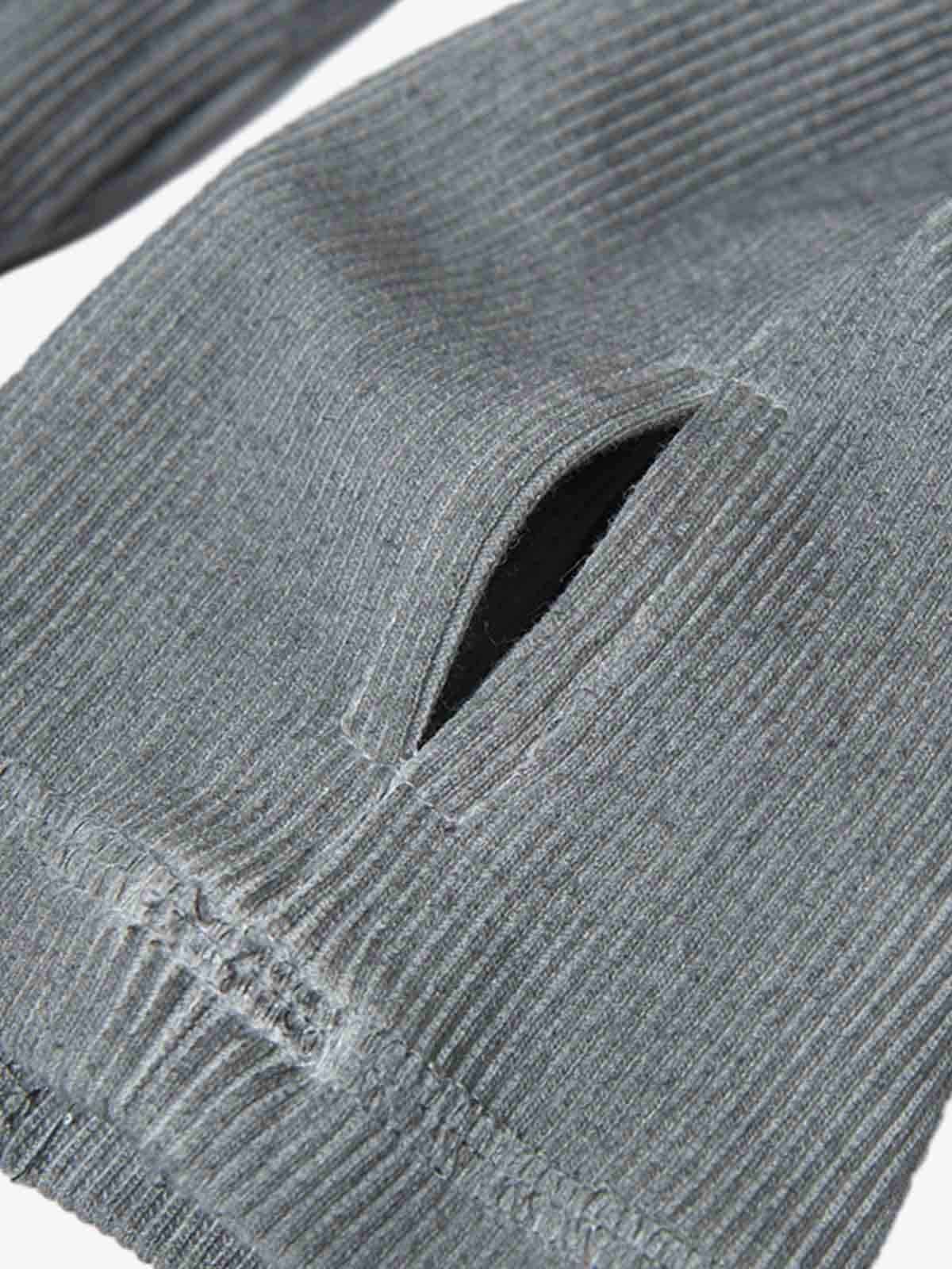 Vintage Washed Sculpted Seam Ribbed Long Sleeve T-Shirt