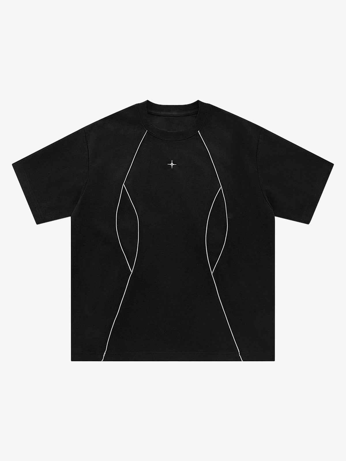 Functional Deconstructed Split Short-Sleeved T-Shirt - 2437