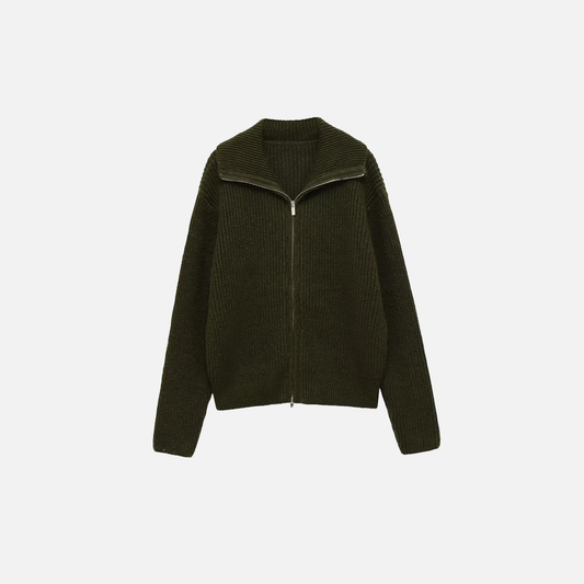 Y2K Warm Loose Zipper Knitted Cardigan - Luxuryurbanwear
