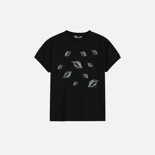 Versatile Sweet Bold Graphic Print Cotton T-Shirt - Luxuryurbanwear