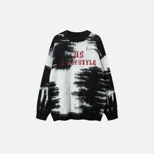 Y2K Streetwear Hip Hop Letter Tie Dye Sweater - Luxuryurbanwear