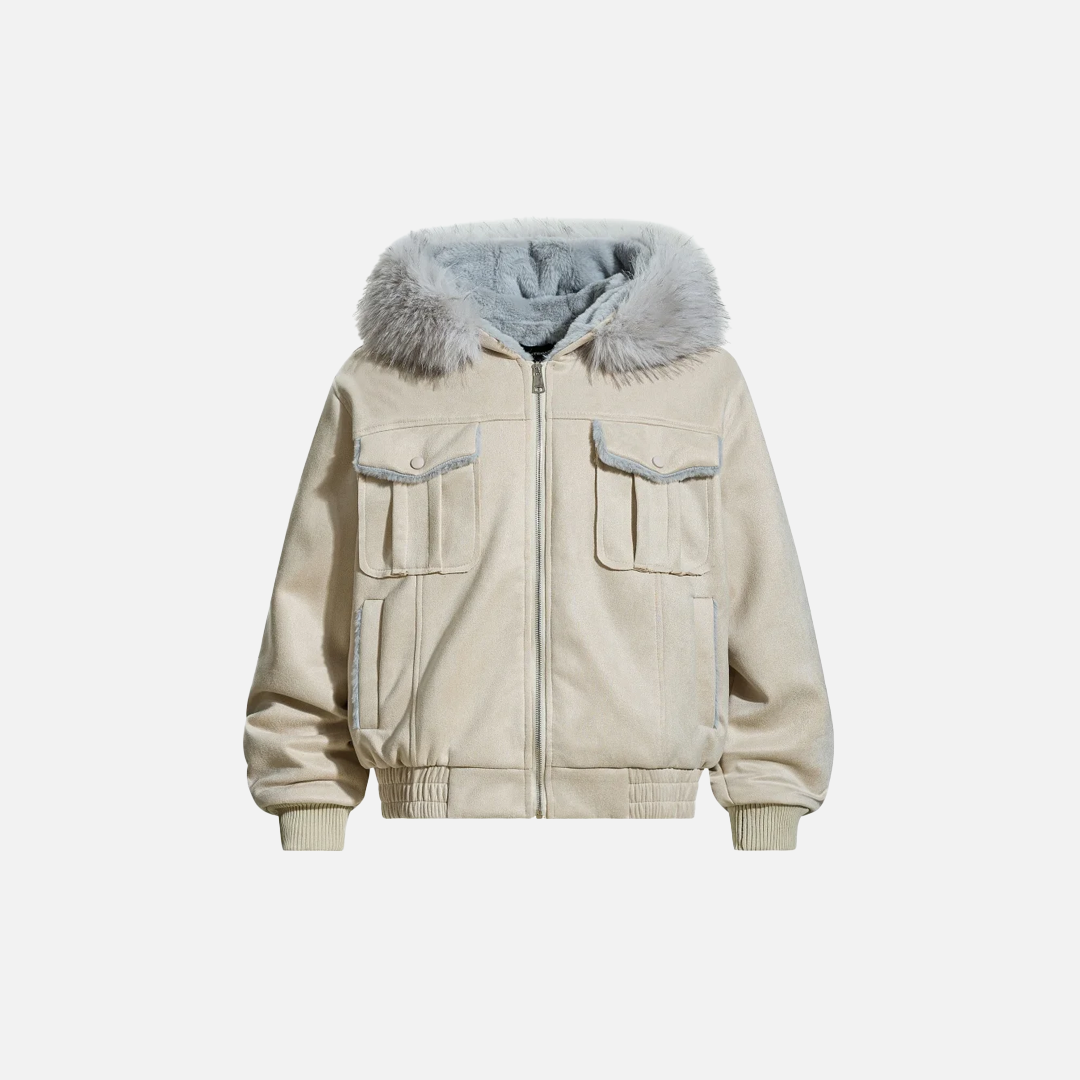 Thick Fleece with Pockets Fur Hooded Jacket - Luxuryurbanwear