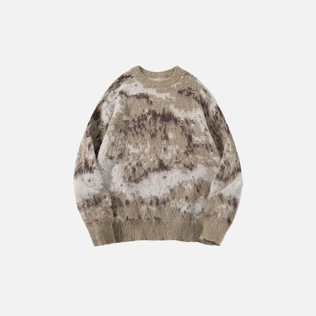 Effortless Gradient Hip Hop Knit Fuzzy Sweater - Luxuryurbanwear