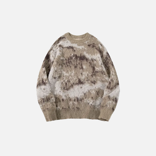 Effortless Gradient Hip Hop Knit Fuzzy Sweater - Luxuryurbanwear