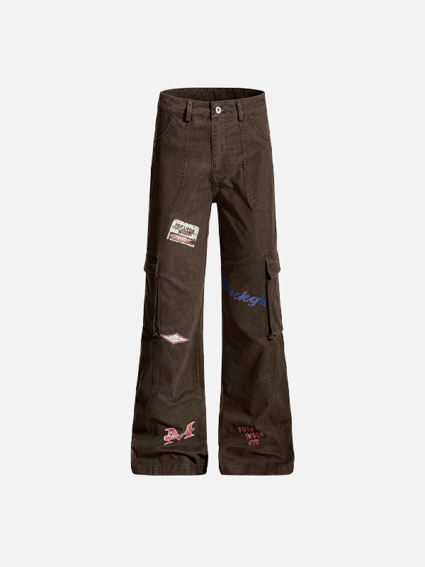 Trendy Niche Loose Flared Cargo Jeans - Luxuryurbanwear