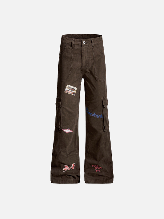 Trendy Niche Loose Flared Cargo Jeans - Luxuryurbanwear