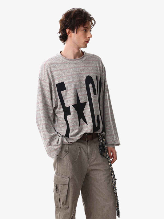 Graphic Letter Star Print Long Sleeve T-Shirt