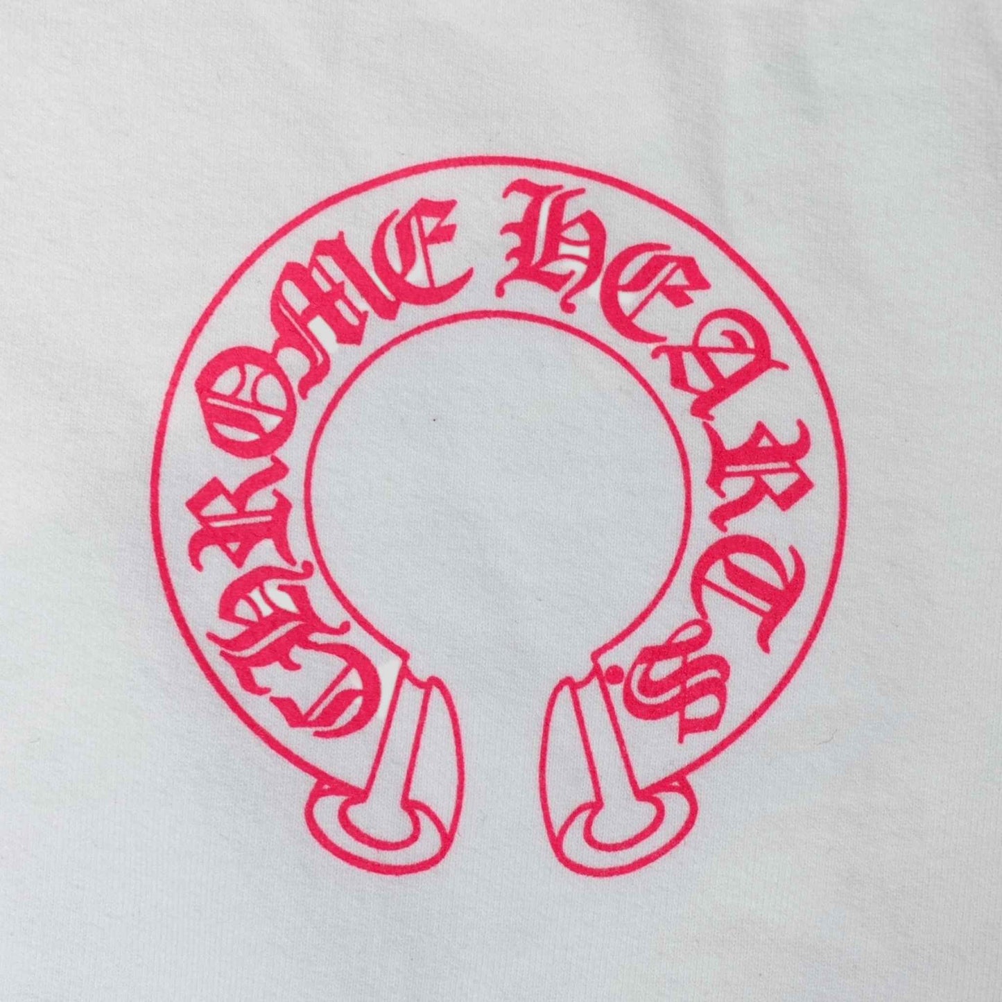 Chrome Hearts Horseshoe Logo Hoodie in White/Pink