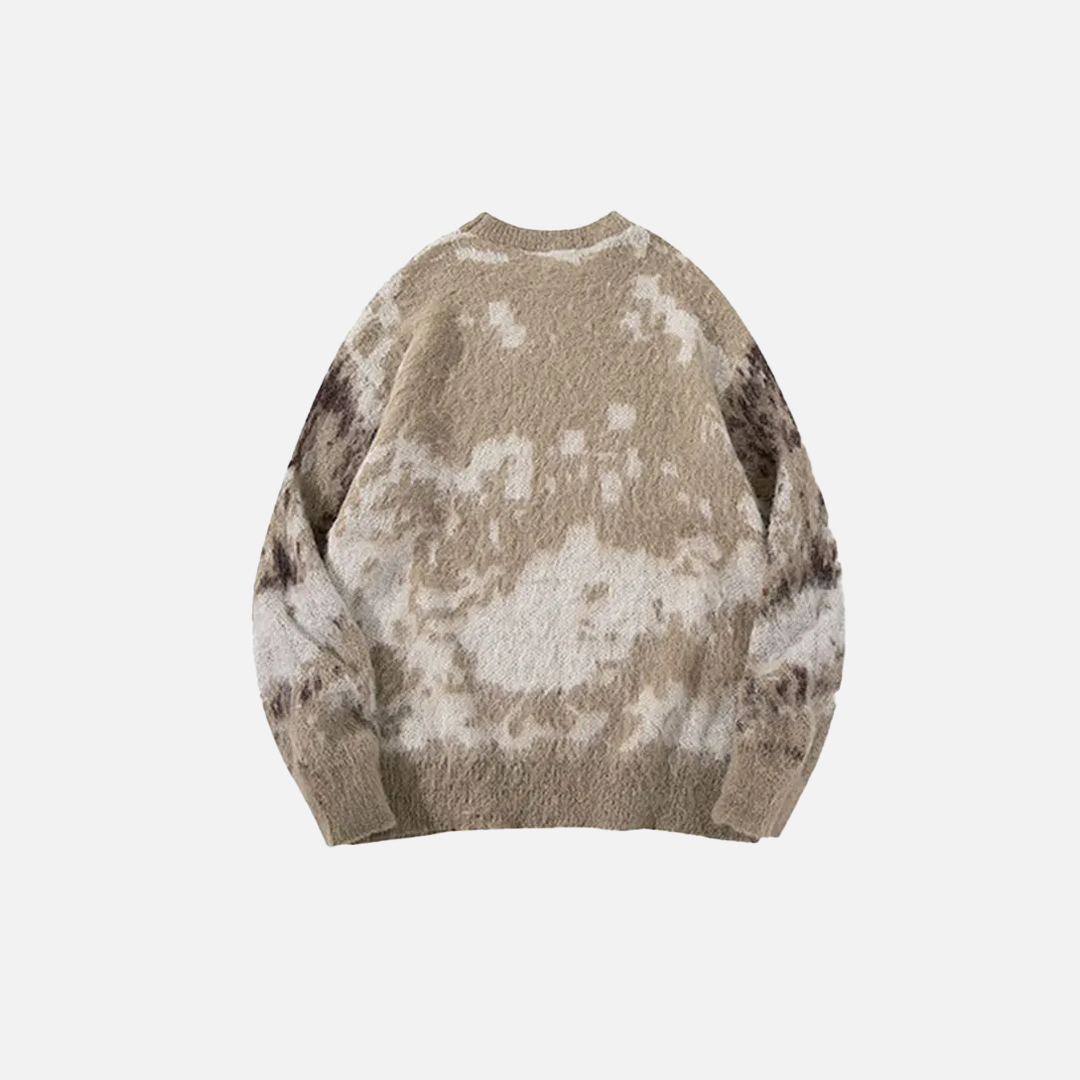 Effortless Gradient Hip Hop Knit Fuzzy Sweater - Luxuryurbanwear