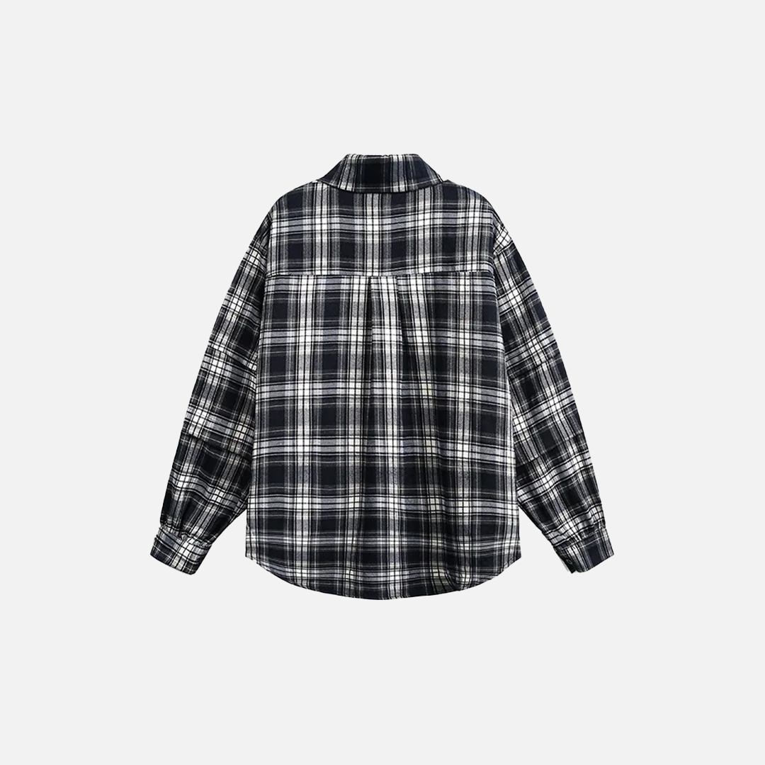 Spring Plaid Hip Hop Button-Up Long Sleeve Shirt - Luxuryurbanwear