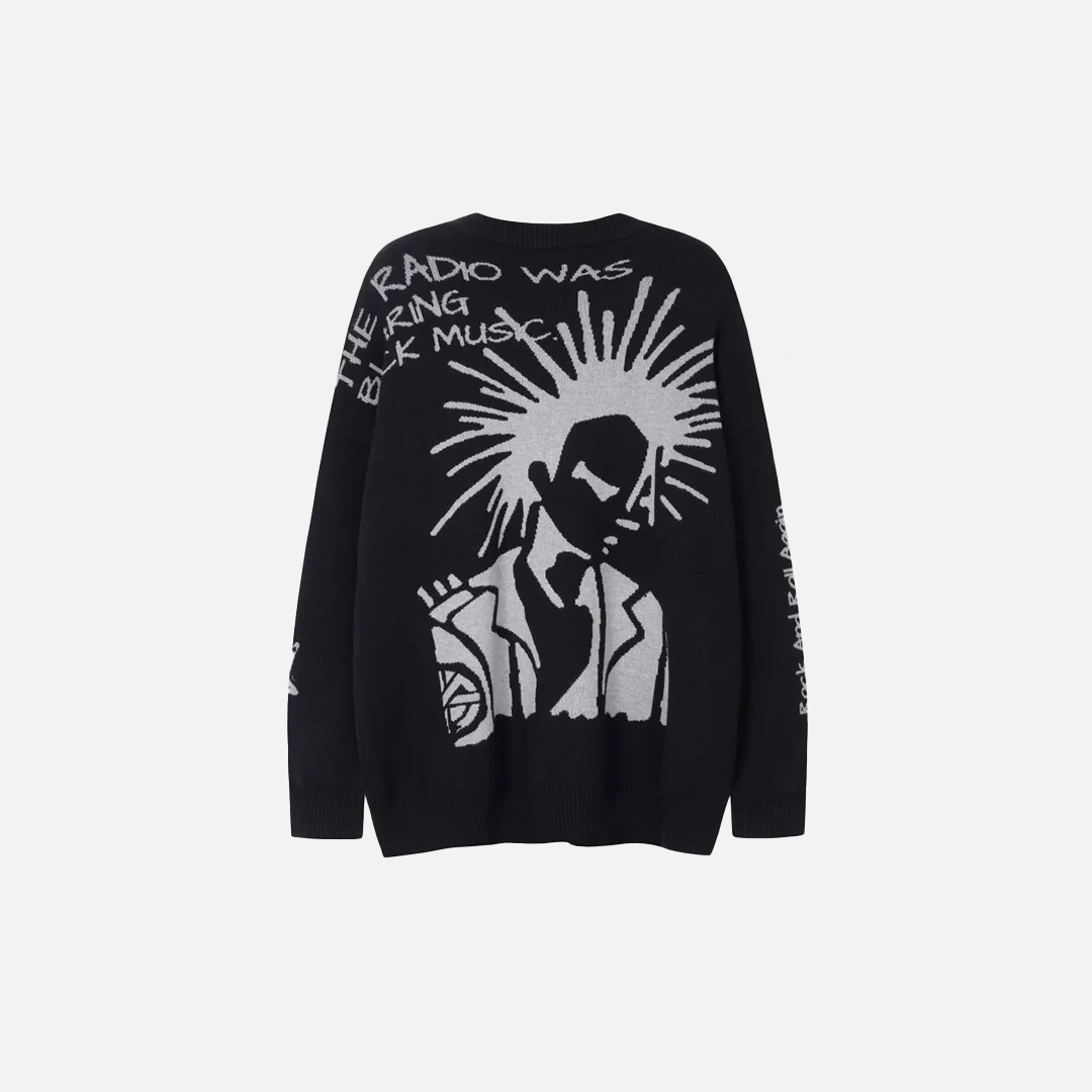 Premium Gothic Cartoon Knitted Fringe Sweater - Luxuryurbanwear