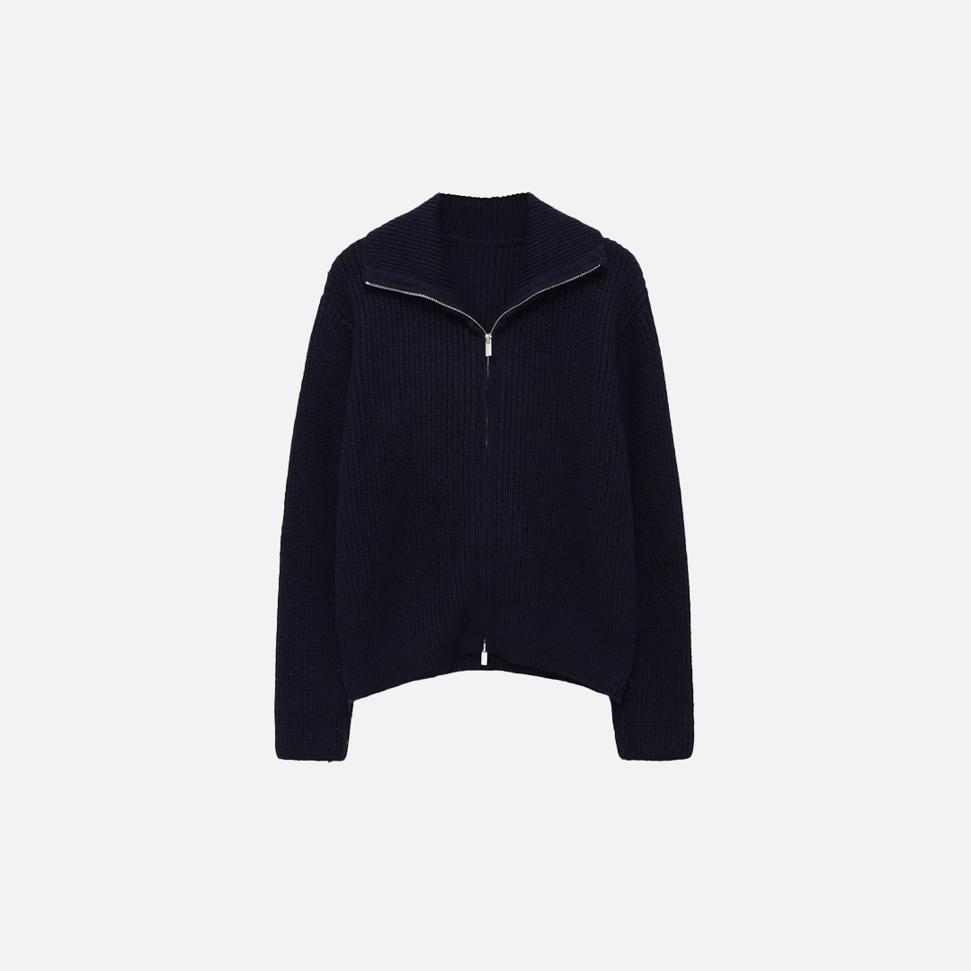 Y2K Warm Loose Zipper Knitted Cardigan - Luxuryurbanwear