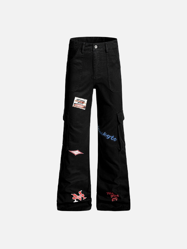 Trendy Niche Loose Flared Cargo Jeans - Luxuryurbanwear