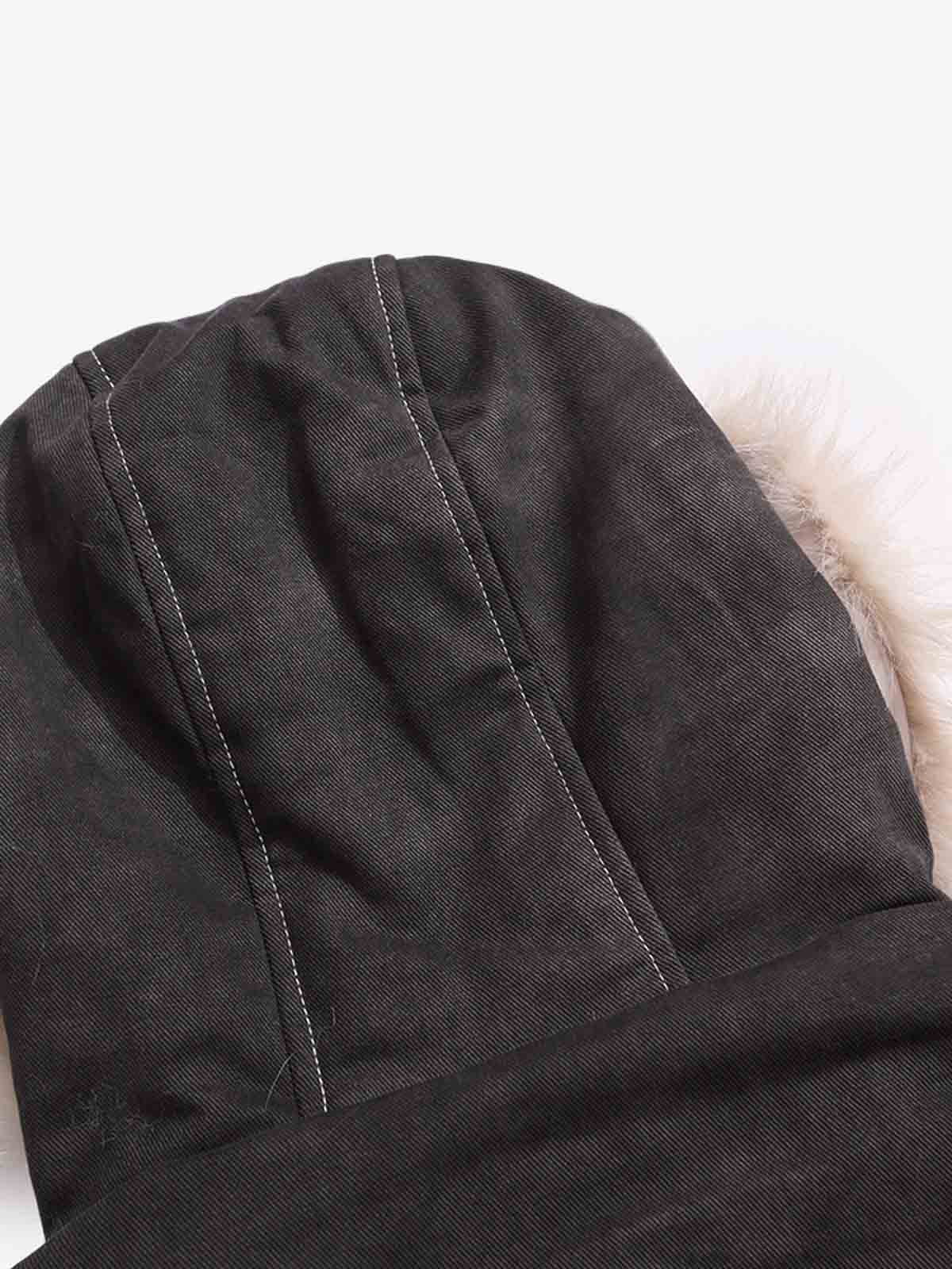Washed Patchwork Contrast Bomber Jacket - Luxuryurbanwear