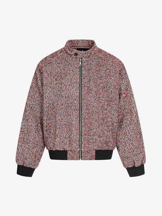 Vintage Herringbone Zip Up Jacket