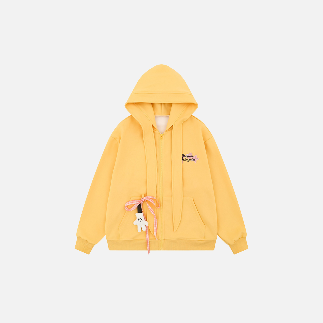 Unique American Vibe Loose Zip Hooded Sweatshirt - Luxuryurbanwear