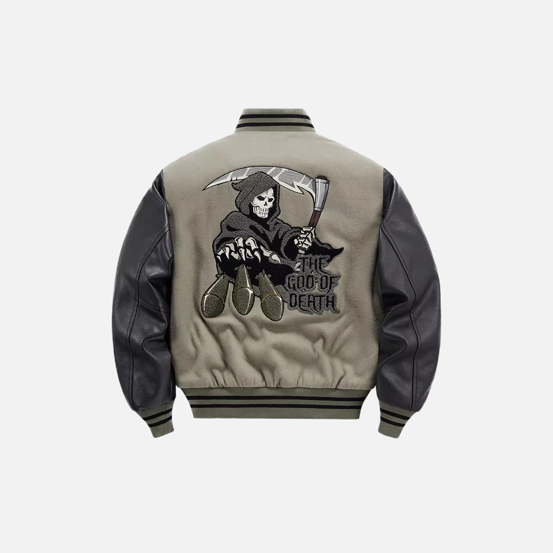 Y2K Thickened Wool Splicing Flight Varsity Jacket - Luxuryurbanwear