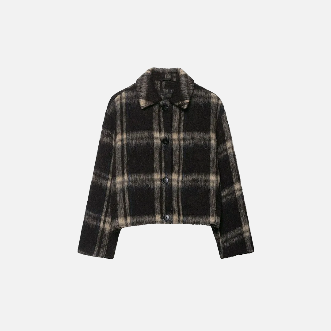 Trendy Stylish Slim Fit Plaid Wool Jacket - Luxuryurbanwear