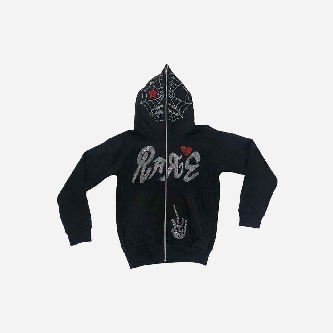 Zip Up Hoodie Black