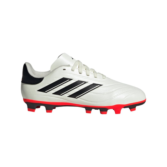 adidas Soccer Copa Pure II Club Firm Ground (Little Kid/Big Kid) Ivory/Black/Solar Red 3 Little Kid M