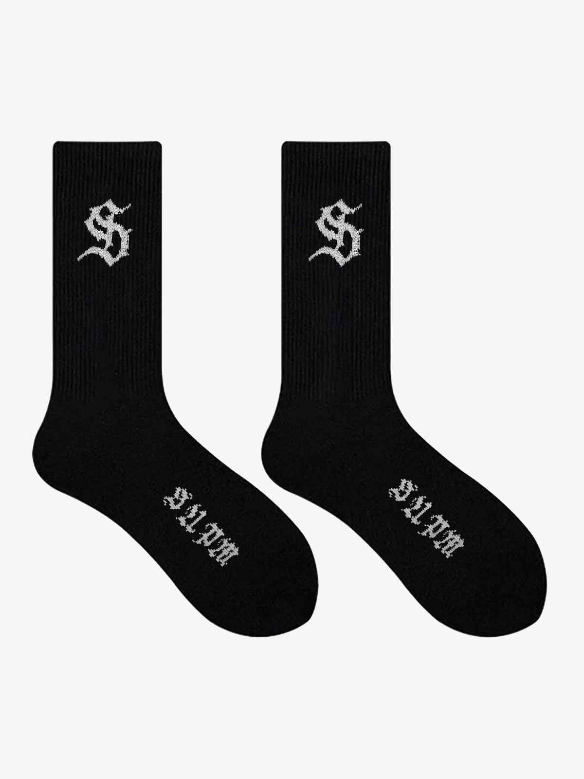 Street S Logo Design Black Socks