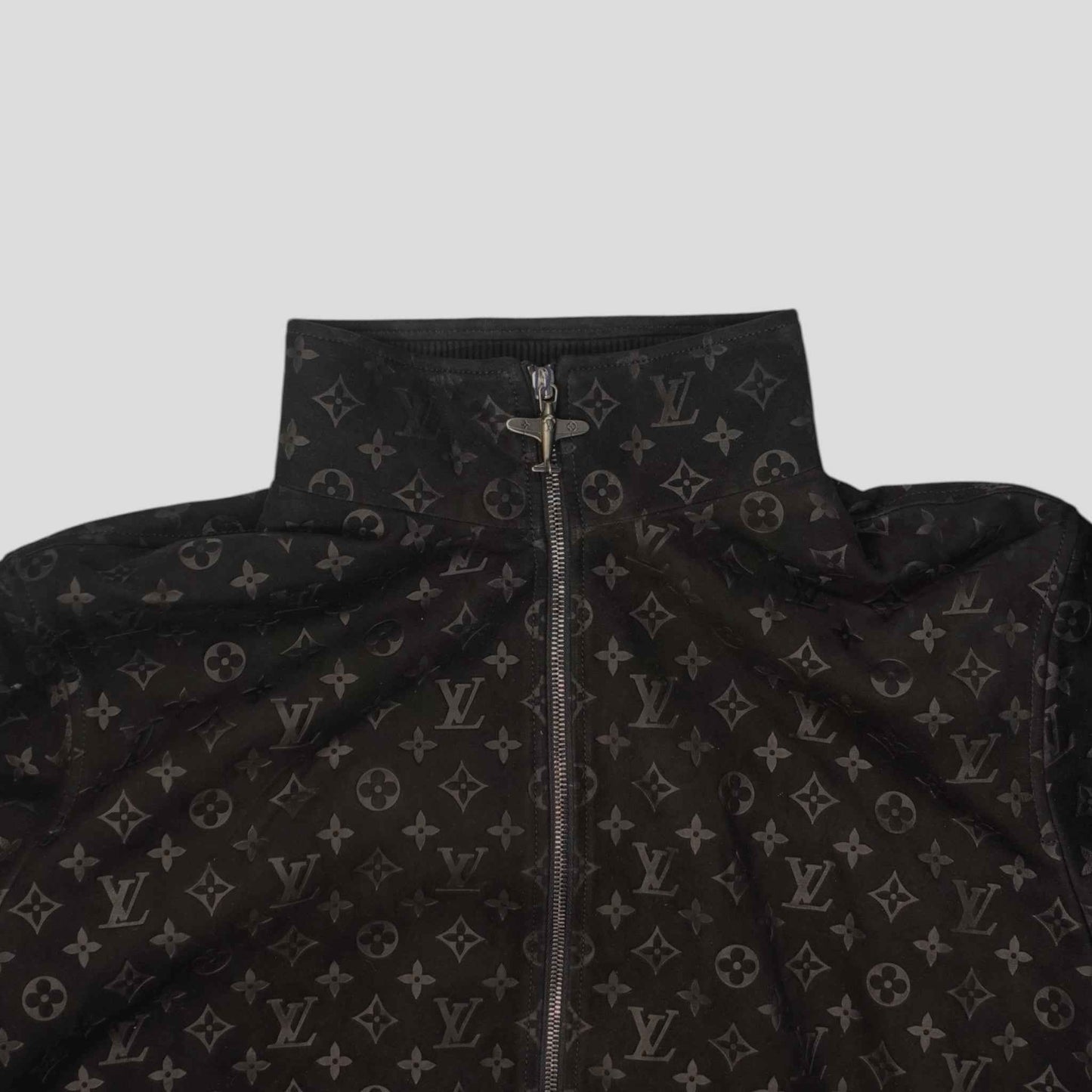 Louis Vuitton Monogram Embossed Tracksuit Jacket in Black