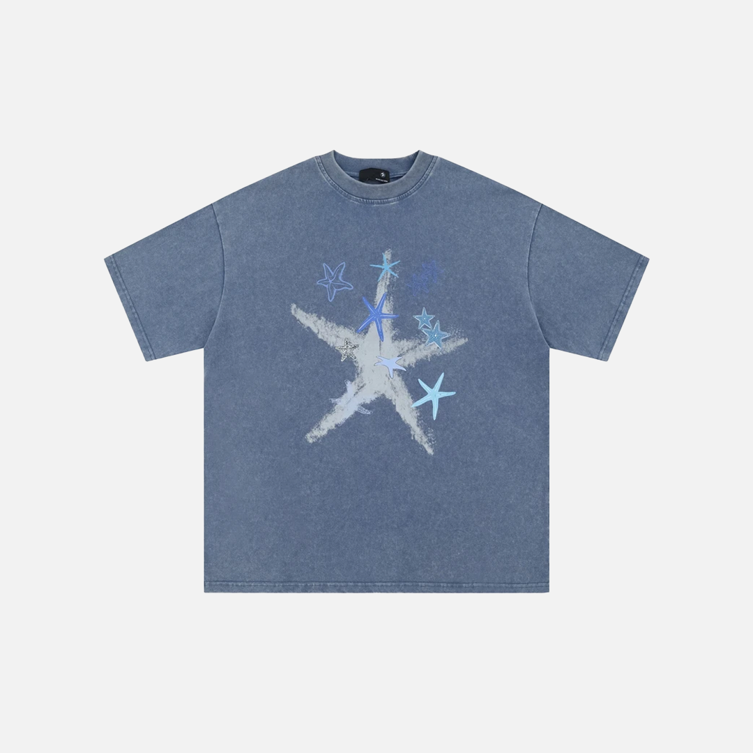 Signature Starfish Print Hip Hop T-Shirt - Luxuryurbanwear
