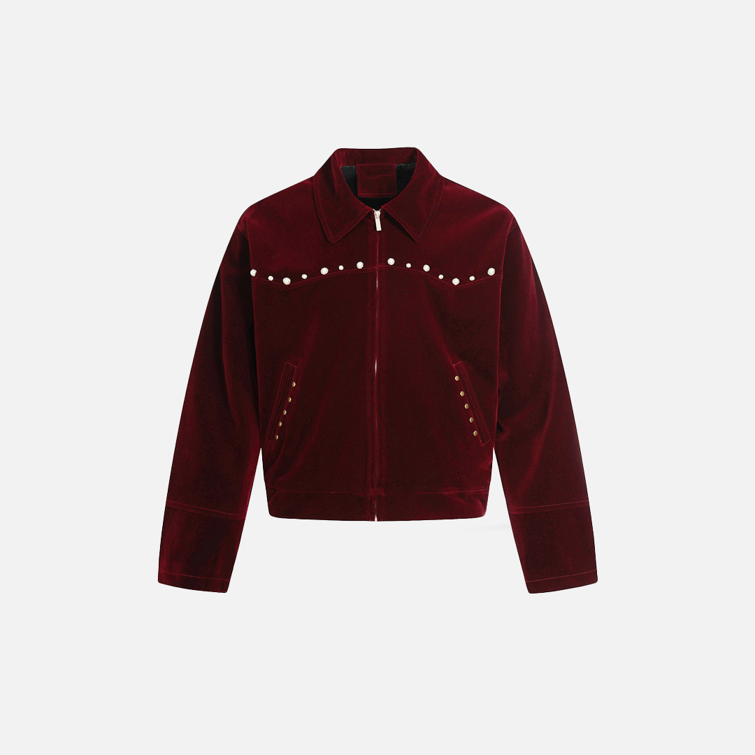 Streetwear Bold Vibe Metal Stud Zipper Furry Jacket - Luxuryurbanwear