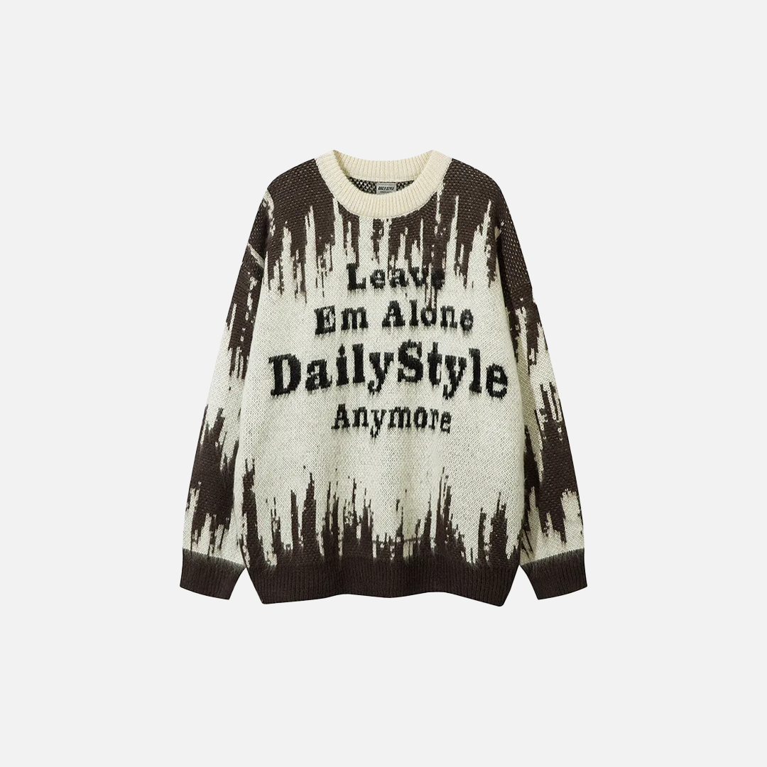Autumn Chic Retro Letter Knitted Sweater - Luxuryurbanwear