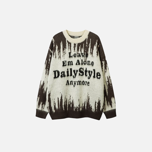 Autumn Chic Retro Letter Knitted Sweater - Luxuryurbanwear