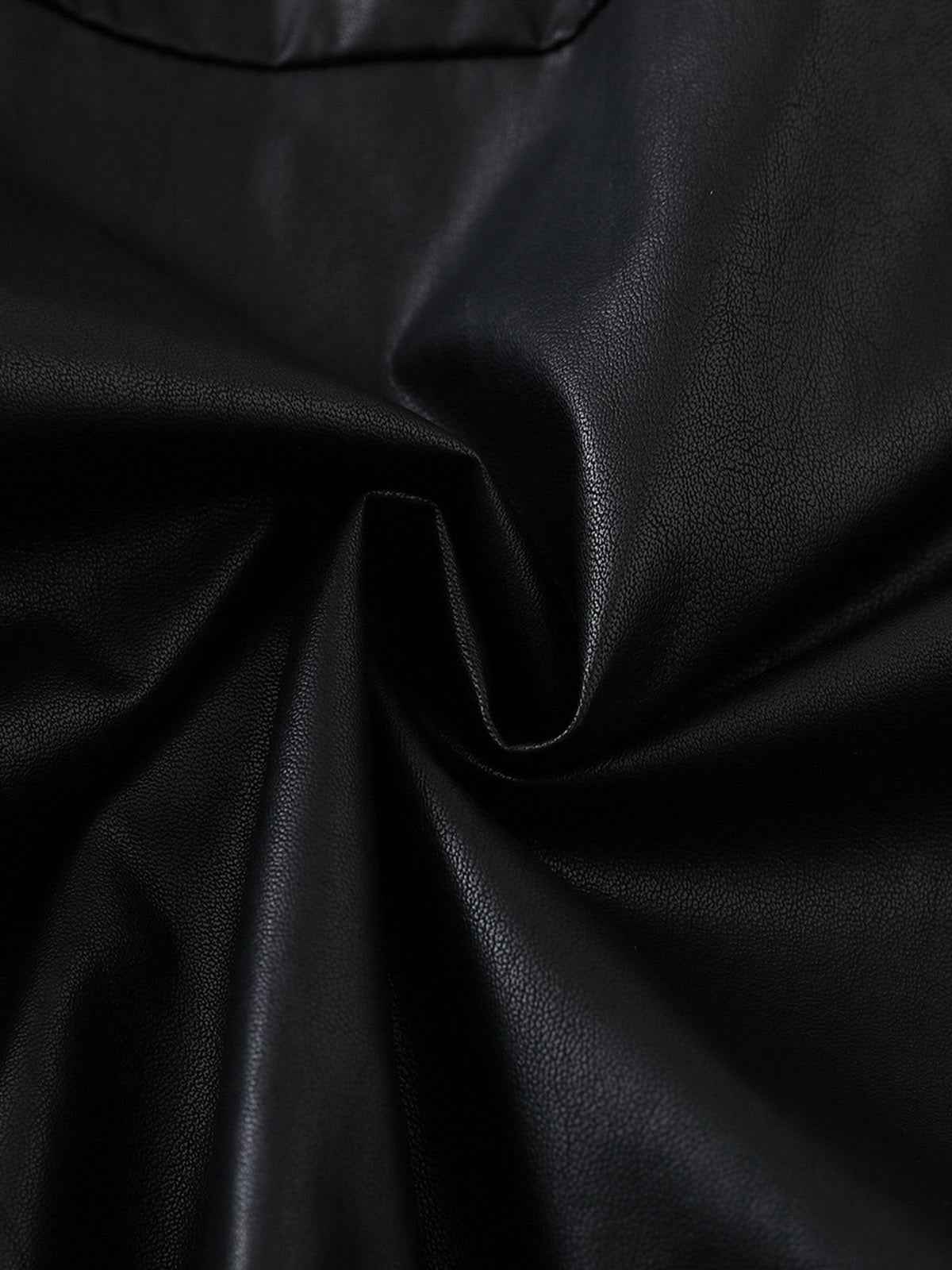 Boxy Hooded PU Leather Racing Jacket