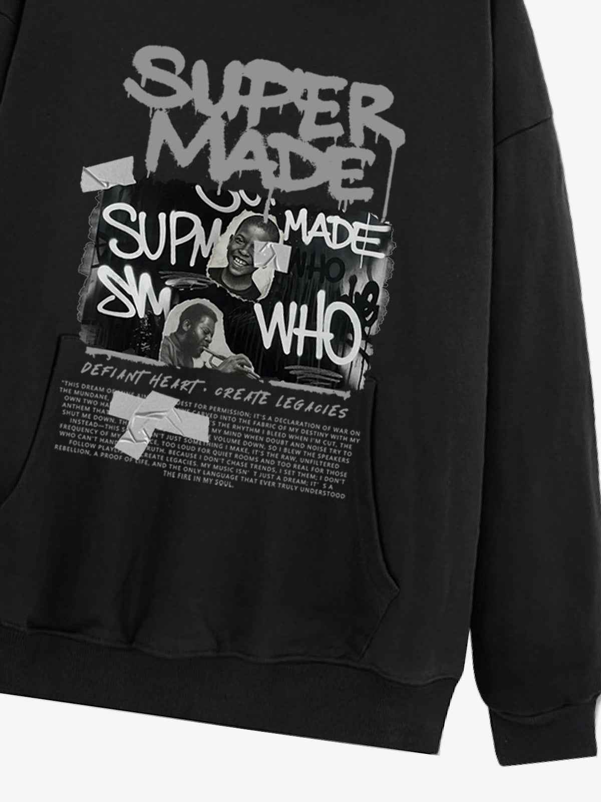 Trendy Retro Graffiti Character Hoodie