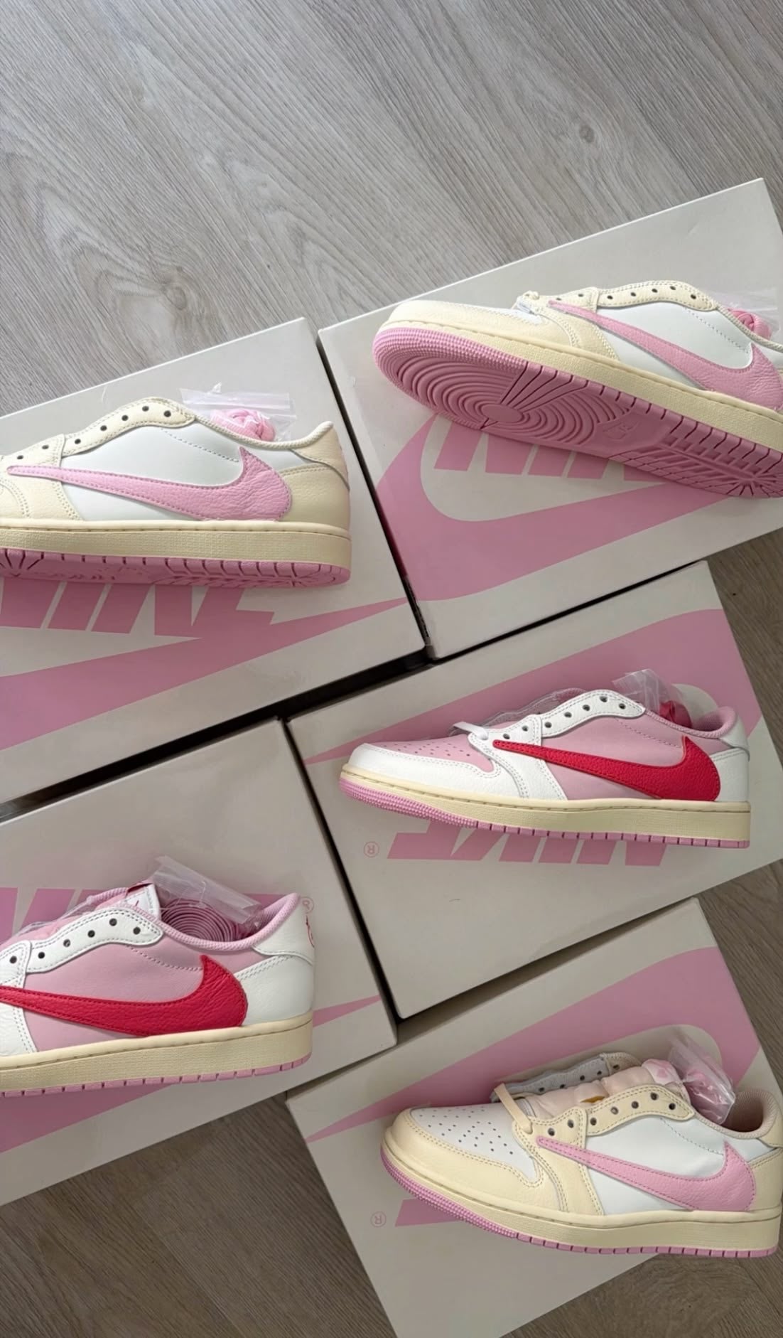 Travis Scott × AJ1 Low "Shy Pink"
