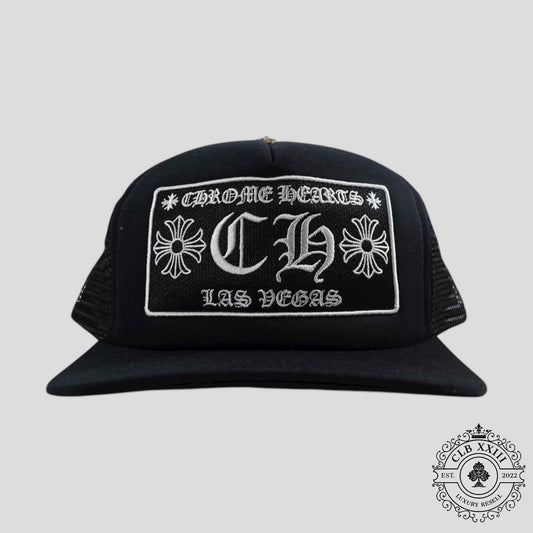 Chrome Hearts Las Vegas CH Patch Trucker Hat in Black