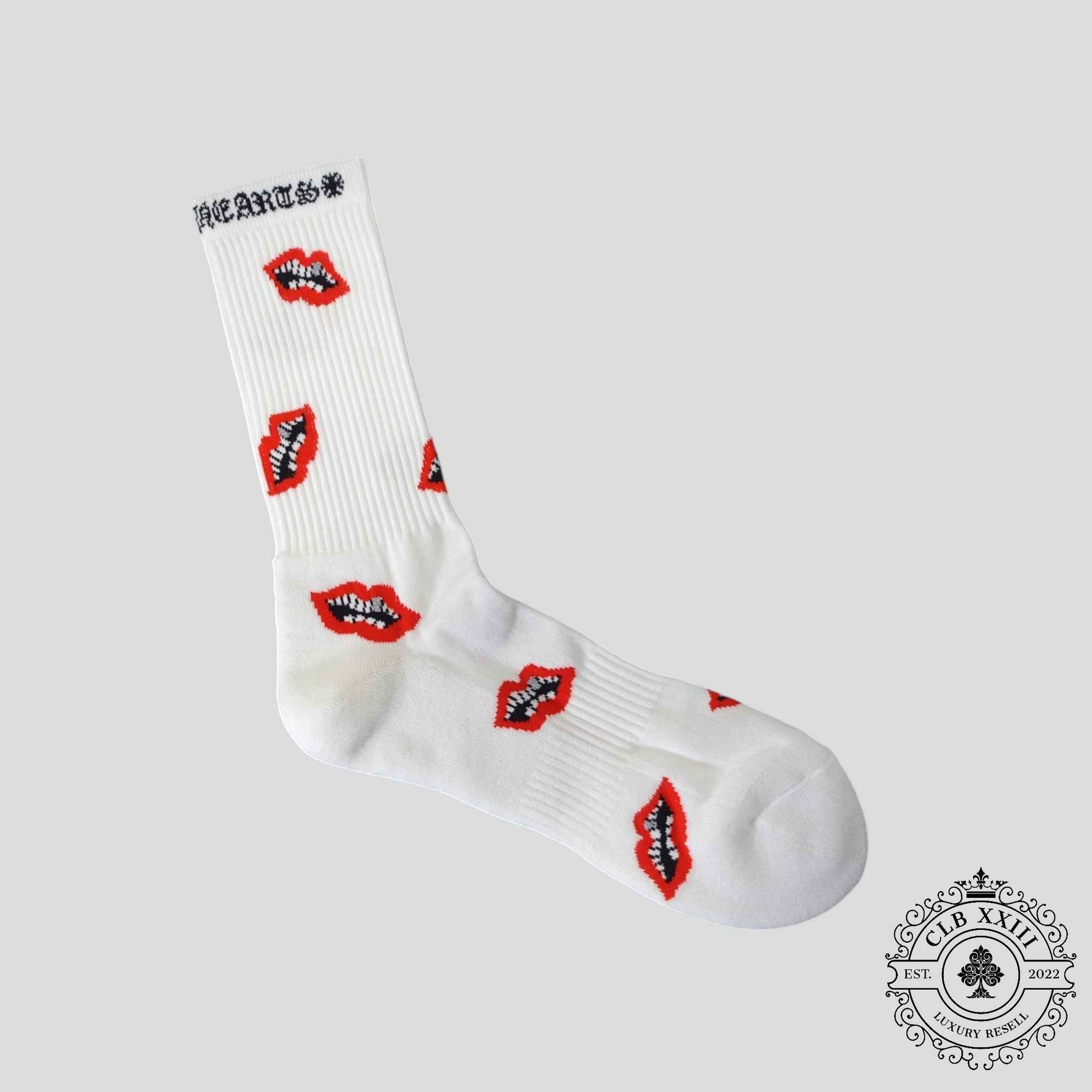 Chrome Hearts Matty Boy Chomper Socks in White/Red