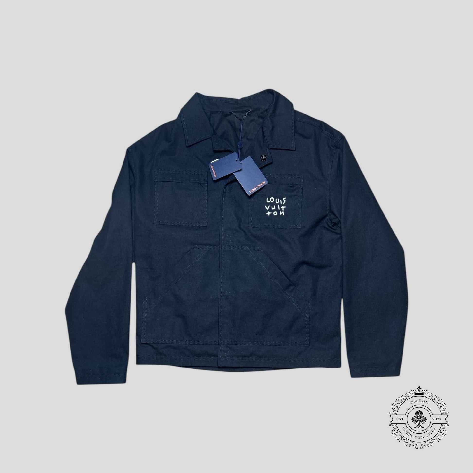 Louis Vuitton LV Stitch Spread Technical Overshirt Jacket in Black