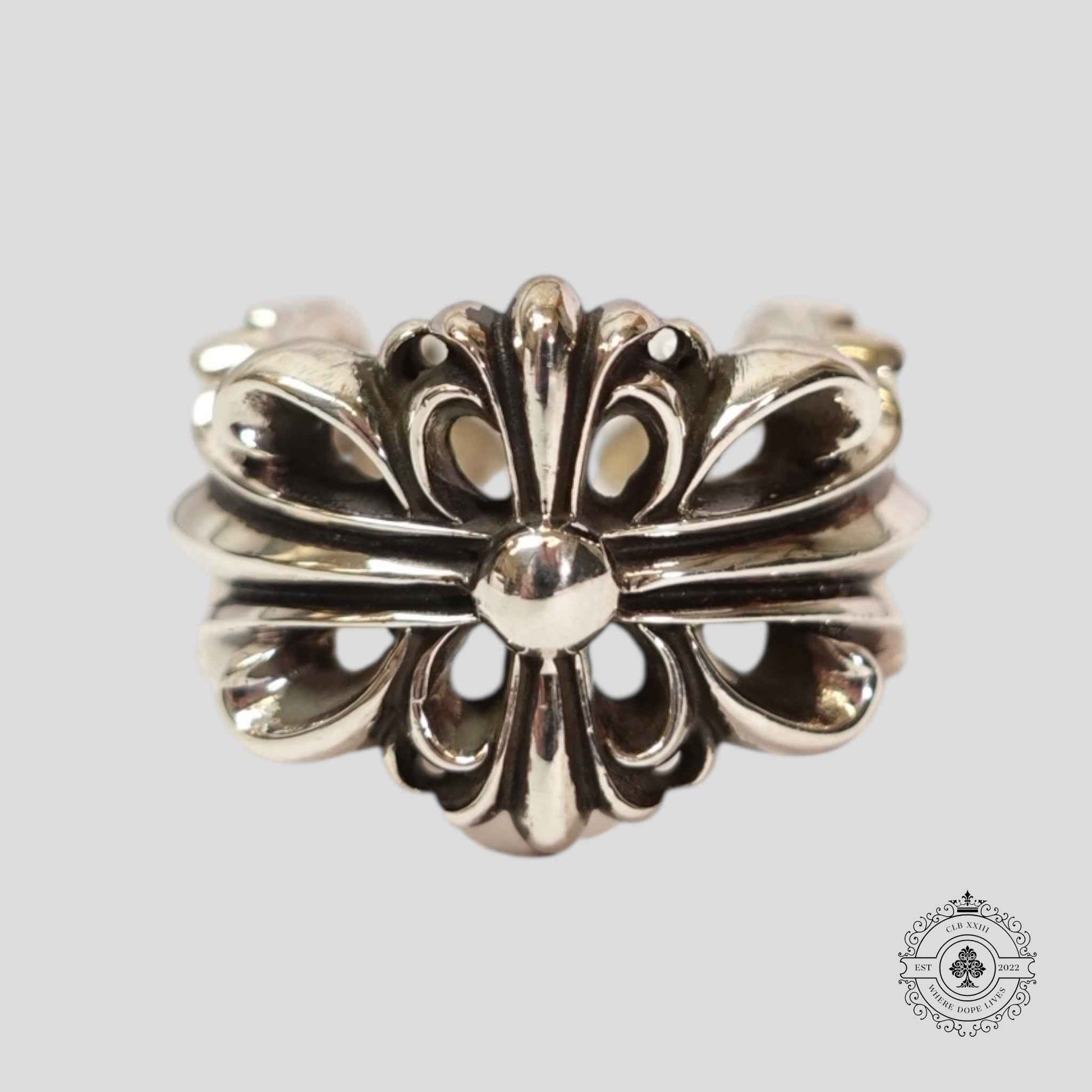 Chrome Hearts Double Floral Ring in Silver