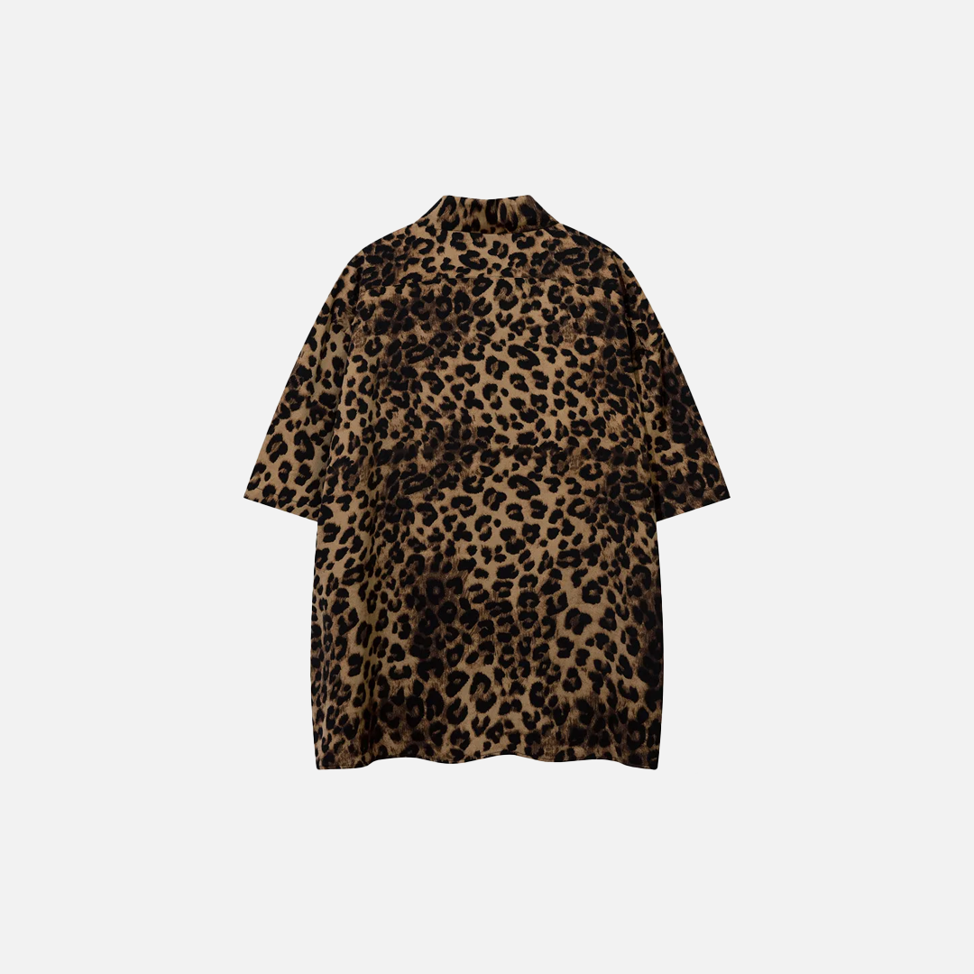 Leopard Print Loose Fit Lapel Summer Shirt - Luxuryurbanwear