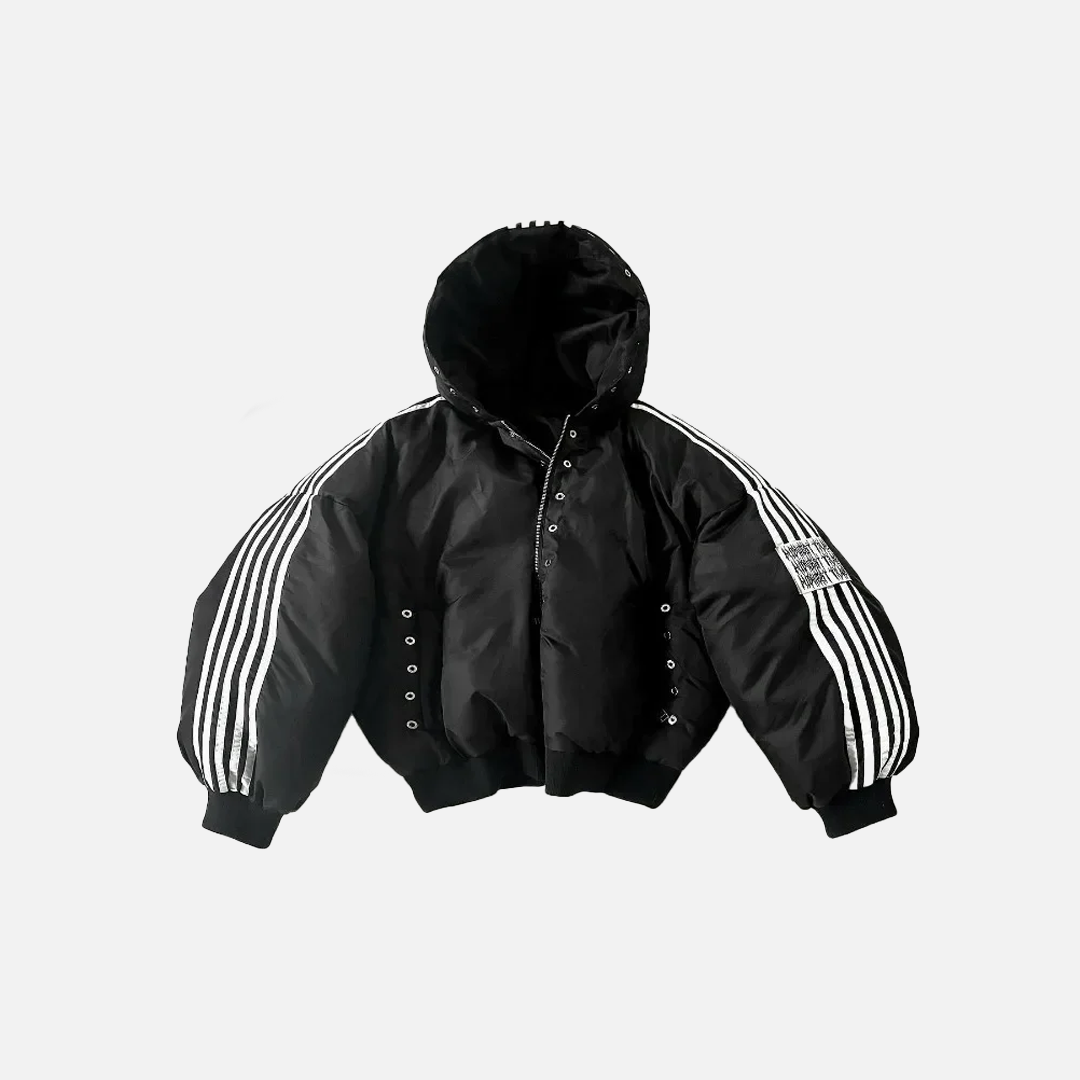 Winter Striped Loose Zipper Padded Jacket - Luxuryurbanwear