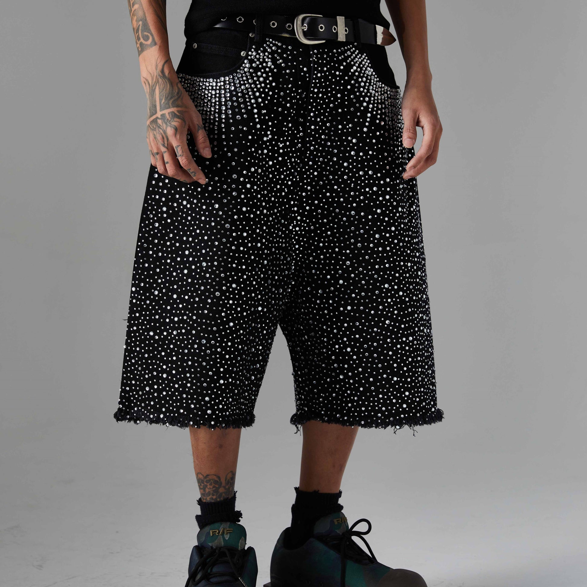 Rhinestone | Denim Shorts - Luxuryurbanwear